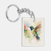 Waterverf Kolibrie Sleutelhanger (Voorkant Links)