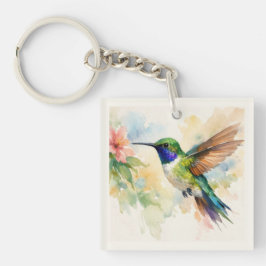 Waterverf Kolibrie Sleutelhanger