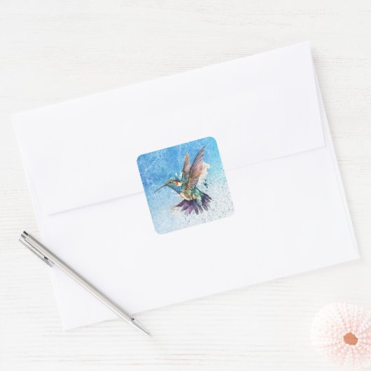Waterverf kolibrie Stickers (Envelop)