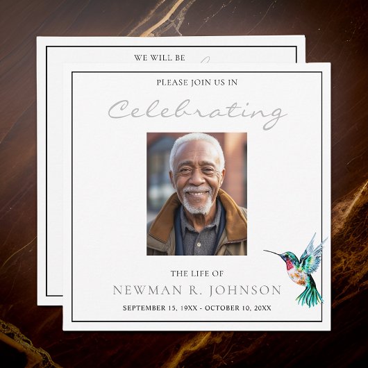 Waterverf kolibrie viering van het leven Foto Kaart