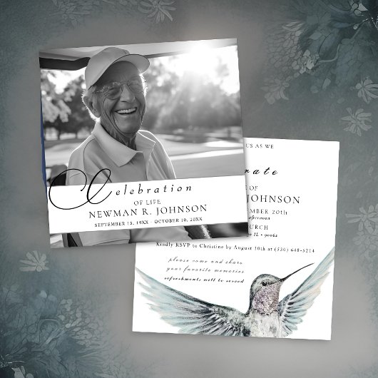 Waterverf kolibrie viering van het leven Foto Kaart