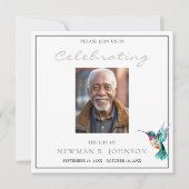 Waterverf kolibrie viering van het leven Foto Kaart (Voorkant)