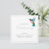 Waterverf kolibrie viering van het leven kaart (Staand voorkant)