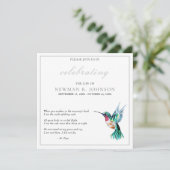 Waterverf kolibrie viering van het leven kaart (Staand voorkant)