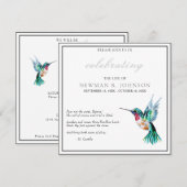 Waterverf kolibrie viering van het leven kaart (Voorkant / Achterkant)