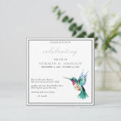 Waterverf kolibrie viering van het leven kaart (Staand voorkant)