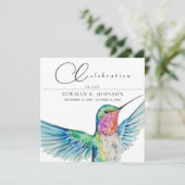 Waterverf kolibrie viering van het leven kaart (Staand voorkant)