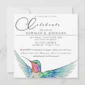 Waterverf kolibrie viering van het leven kaart (Achterkant)