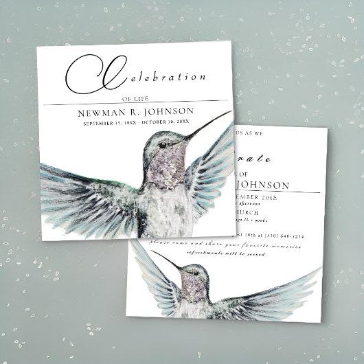 Waterverf kolibrie viering van het leven kaart