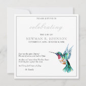 Waterverf kolibrie viering van het leven kaart (Voorkant)