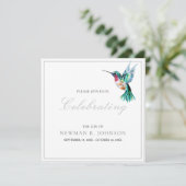 Waterverf kolibrie viering van het leven kaart (Staand voorkant)