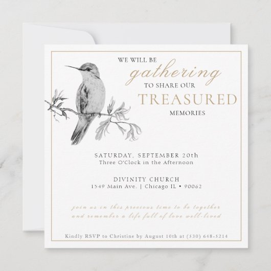 Waterverf kolibrie viering van het leven Kaart (Achterkant)