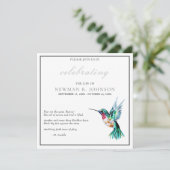 Waterverf kolibrie viering van het leven kaart (Staand voorkant)