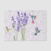 Waterverf Kolibrie Vogel Decoupage Lavendel Tissuepapier (Voorkant)