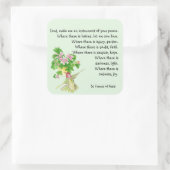 Waterverf kolibrie vogel St. Francis Prayer Vierkante Sticker (Tas)