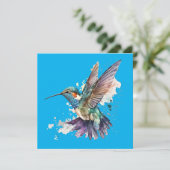 Waterverf kolibrie Wenskaart Feestdagenkaart (Staand voorkant)
