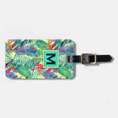 Waterverf kolibries in het Oerwoud | Monogram Bagagelabel (Voorkant horizontaal)