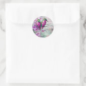 Waterverf kolibries met roze lentebloemen ronde sticker (Tas)