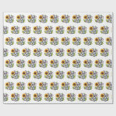 Waterverf Koloa Beer met een zonnebloem Cadeaupapier (Vlak)