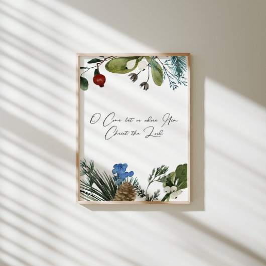 Waterverf, kom, laten wij Hem aanbidden Poster