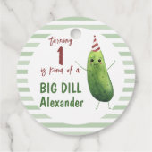 Waterverf komkommer Big Dill verjaardagsfeestje Bedankjes Labels (Achterkant)