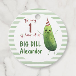 Waterverf komkommer Big Dill verjaardagsfeestje Bedankjes Labels