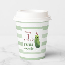 Waterverf komkommer Big Dill verjaardagsfeestje Papieren Bekers