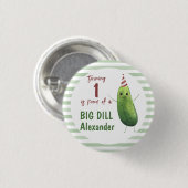 Waterverf komkommer Big Dill verjaardagsfeestje Ronde Button 3,2 Cm (Voorkant /achterkant)