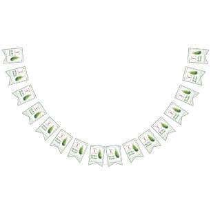 Waterverf komkommer Big Dill verjaardagsfeestje Vlaggetjes