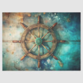 Waterverf kompas retro kaart nautisch tissuepapier (Voorkant)