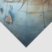 Waterverf  kompas retro kaart nautisch tissuepapier (Detail)