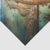 Waterverf  kompas retro kaart nautisch tissuepapier (Detail)