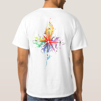 Waterverf kompas t-shirt