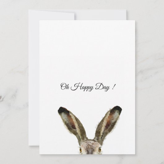 Waterverf konijn 1e verjaardag Uitnodiging (Achterkant)