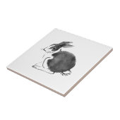 Waterverf konijn, 2023 jaar konijn tegeltje (Zijkant)