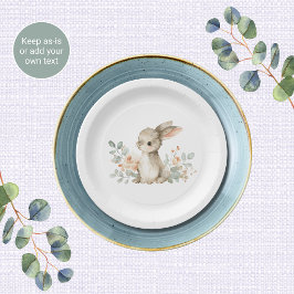 Waterverf Konijn Baby Shower Papieren Borden Bordje