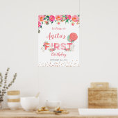 Waterverf Konijn Babyshower Welkomstbord Poster (Keuken)