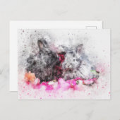 Waterverf konijn briefkaart (Voorkant / Achterkant)