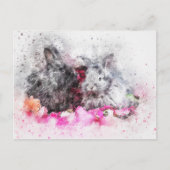 Waterverf konijn briefkaart (Voorkant)