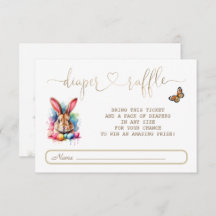 Waterverf Konijn Eieren Wilde Bloemen Luier Raffle