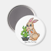 Waterverf konijn en leuke cactus magneet (Voorkant / Achterkant)