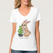 Waterverf konijn en leuke cactus t-shirt (Voorkant)