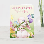 Waterverf konijn en vlinders kaart (Voorkant)