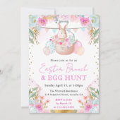 Waterverf konijn en voorjaarsbloemen kaart (Voorkant)