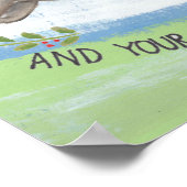 Waterverf Konijn in de beste hoop Poster (Hoek)