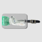 Waterverf konijn in Sweater Grey Personalized Bagagelabel (Voorkant (horizontaal))