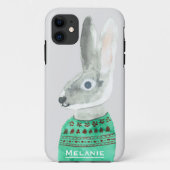 Waterverf konijn in Sweater Grey Personalized Case-Mate iPhone Case (Achterkant)
