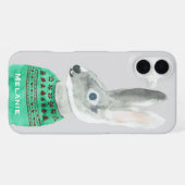 Waterverf konijn in Sweater Grey Personalized iPhone Hoesje (Achterkant horizontaal)