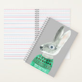 Waterverf konijn in Sweater Grey Personalized Notitieboek (Binnen)