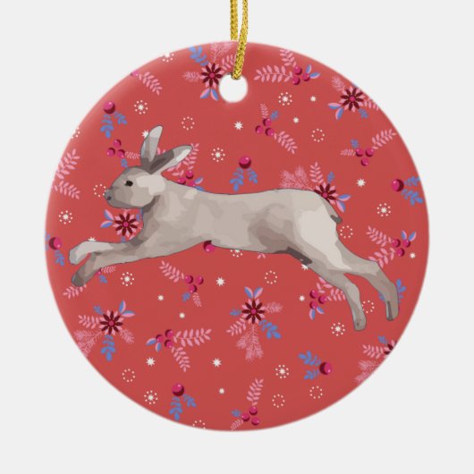 Waterverf konijn keramisch ornament (Voorkant)